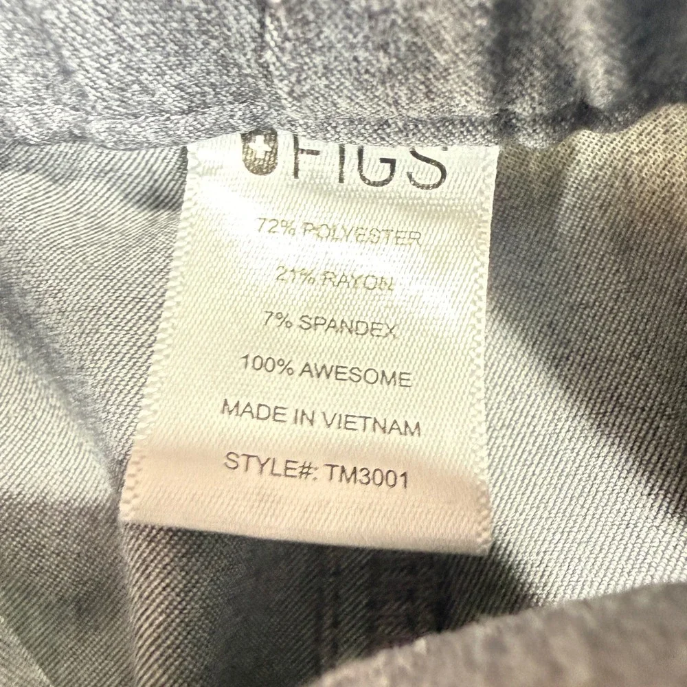 FIGS Scrub Pants Mens Medium Gray Technical Collection TM3001 Cargo Drawstring